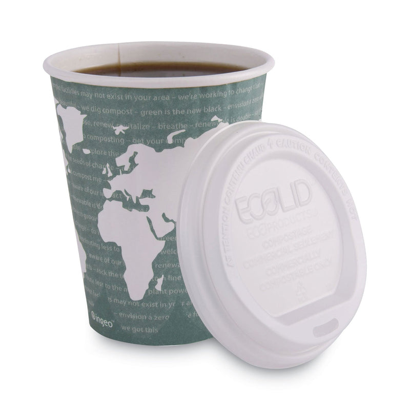 Eco-Products World Art Renewable and Compostable Insulated Hot Cups, PLA, 12 oz, 40/Packs, 15 Packs/Carton