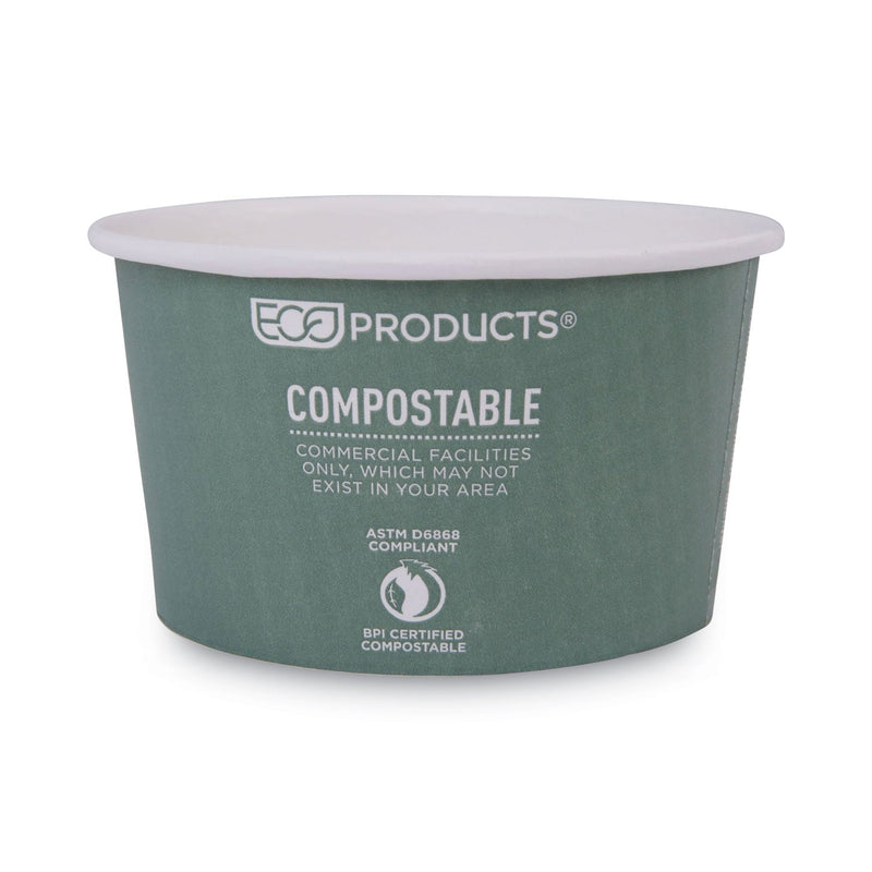 Eco-Products World Art Renewable and Compostable Food Container, 12 oz, 4.05 Diameter x 2.5 h, Green, Paper, 25/Pack, 20 Packs/Carton