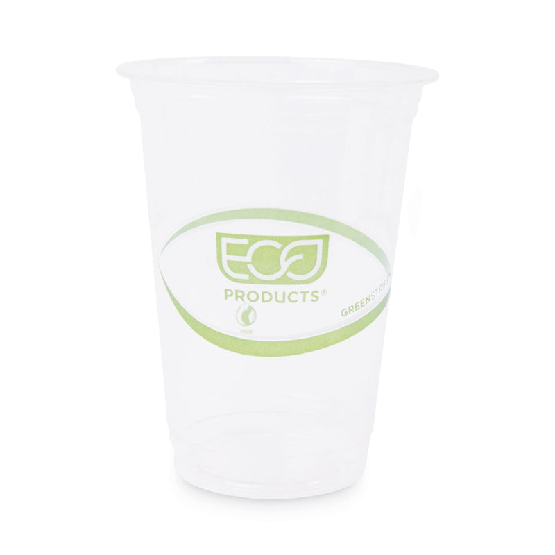 Eco-Products GreenStripe Renewable and Compostable Cold Cups, 16 oz, Clear, 50/Pack, 20 Packs/Carton