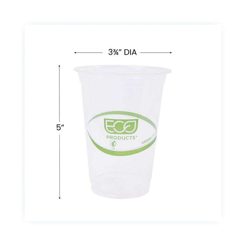 Eco-Products GreenStripe Renewable and Compostable Cold Cups, 16 oz, Clear, 50/Pack, 20 Packs/Carton