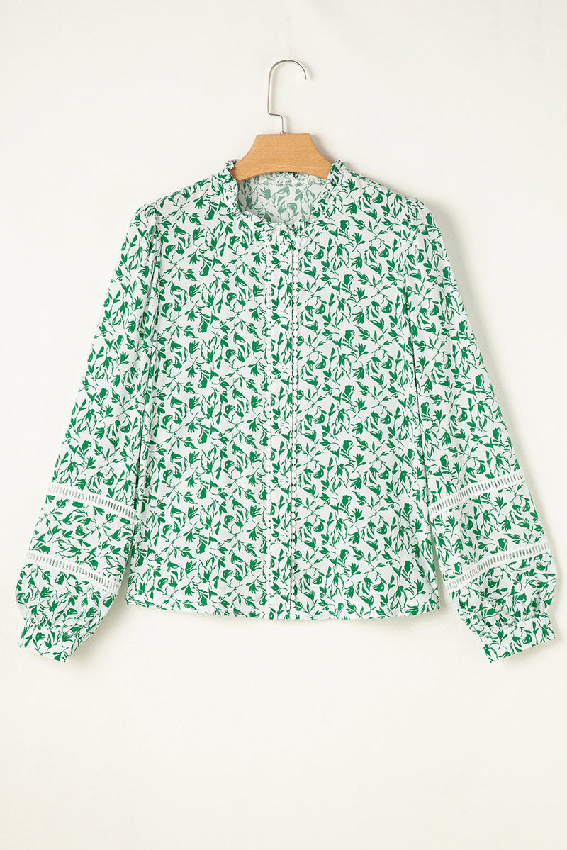 Melanie Lace Floral Puff Sleeve Top