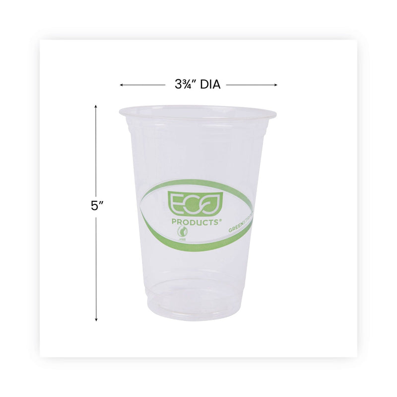Eco-Products GreenStripe Renewable and Compostable Cold Cups Convenience Pack, Clear, 16 oz, 50/Pack