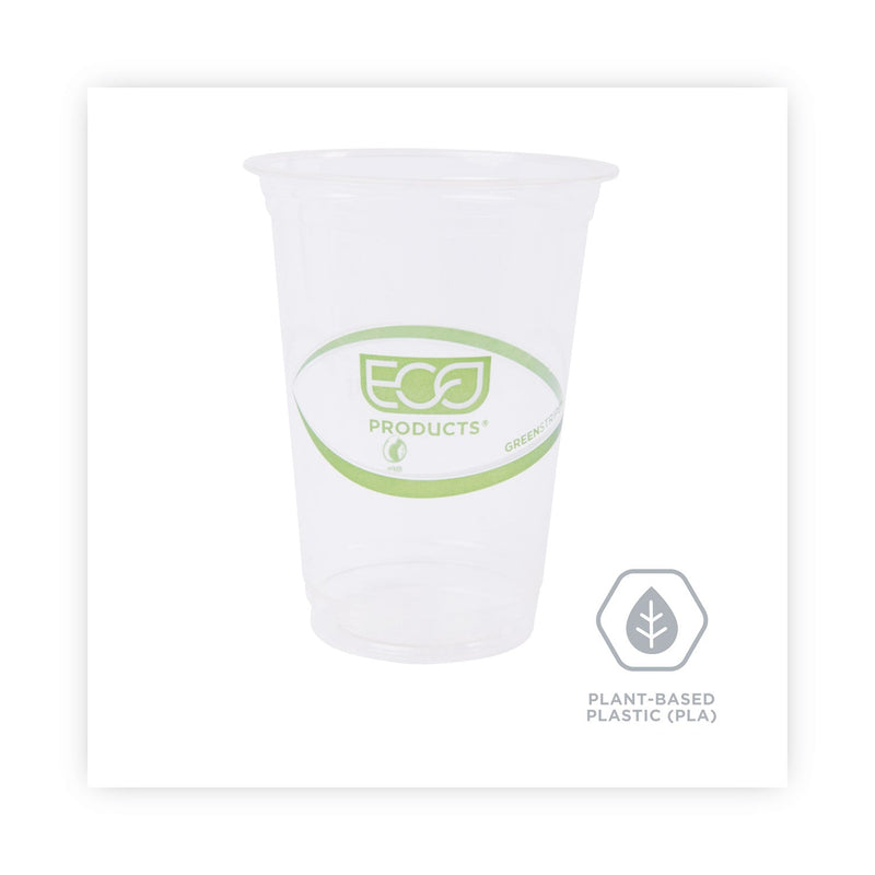 Eco-Products GreenStripe Renewable and Compostable Cold Cups Convenience Pack, Clear, 16 oz, 50/Pack