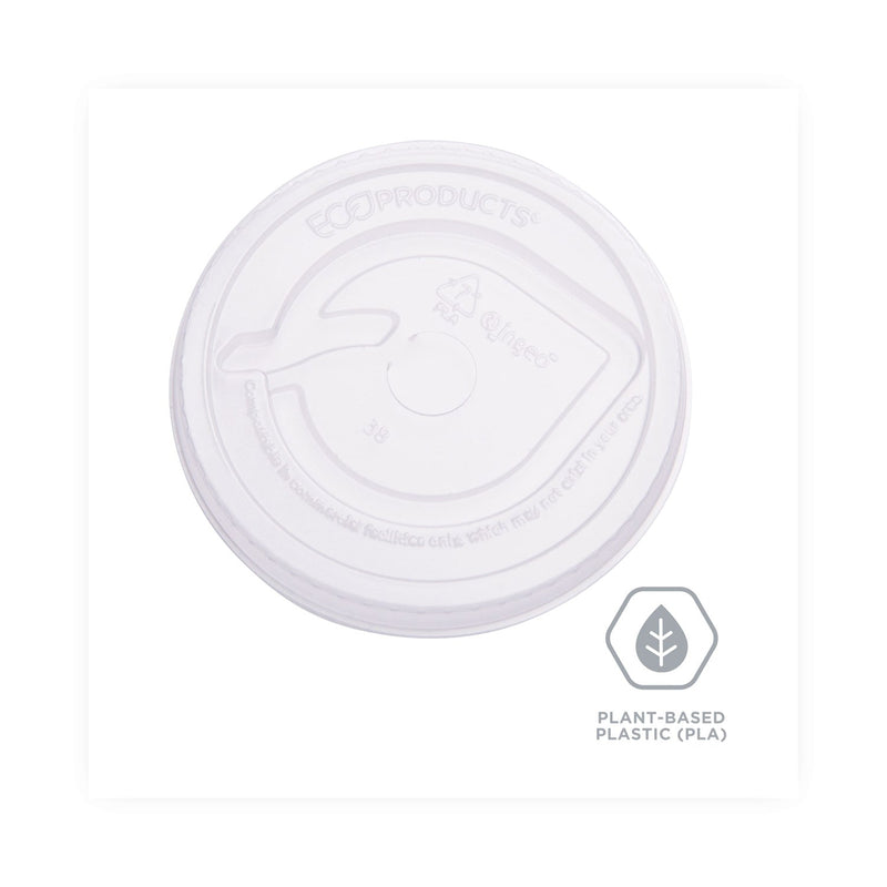 Eco-Products GreenStripe Renewable and Compost Cold Cup Flat Lids, Fits 9 oz to 24 oz Cups, Clear, 100/Pack, 10 Packs/Carton