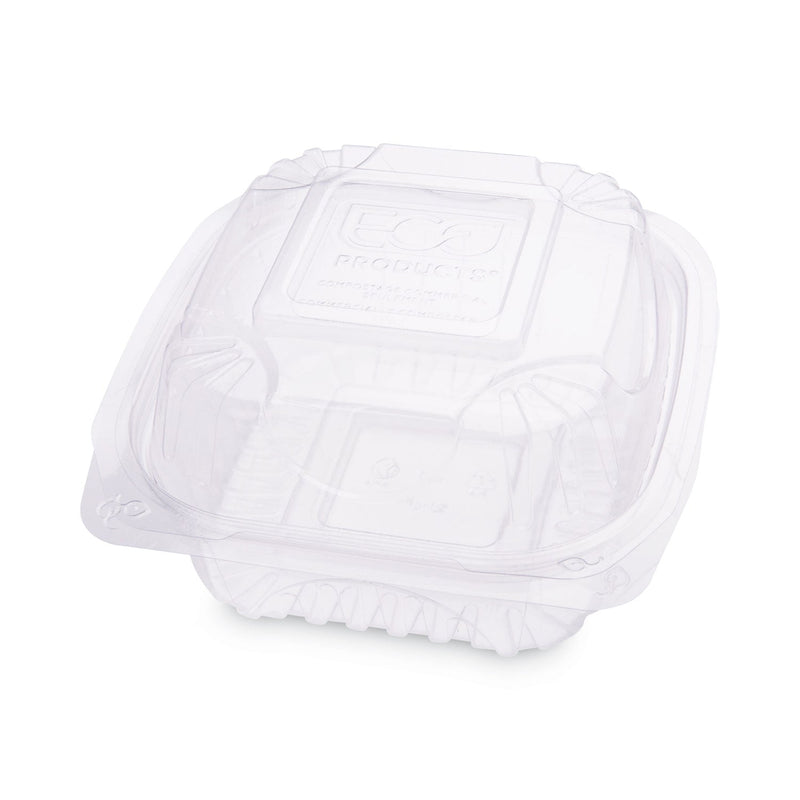 Eco-Products Clear Clamshell Hinged Food Containers, 6 x 6 x 3, Plastic, 80/Pack, 3 Packs/Carton