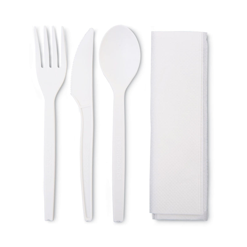 Eco-Products PolystyreneM Wrapped Cutlery Kit, White, 250/Carton