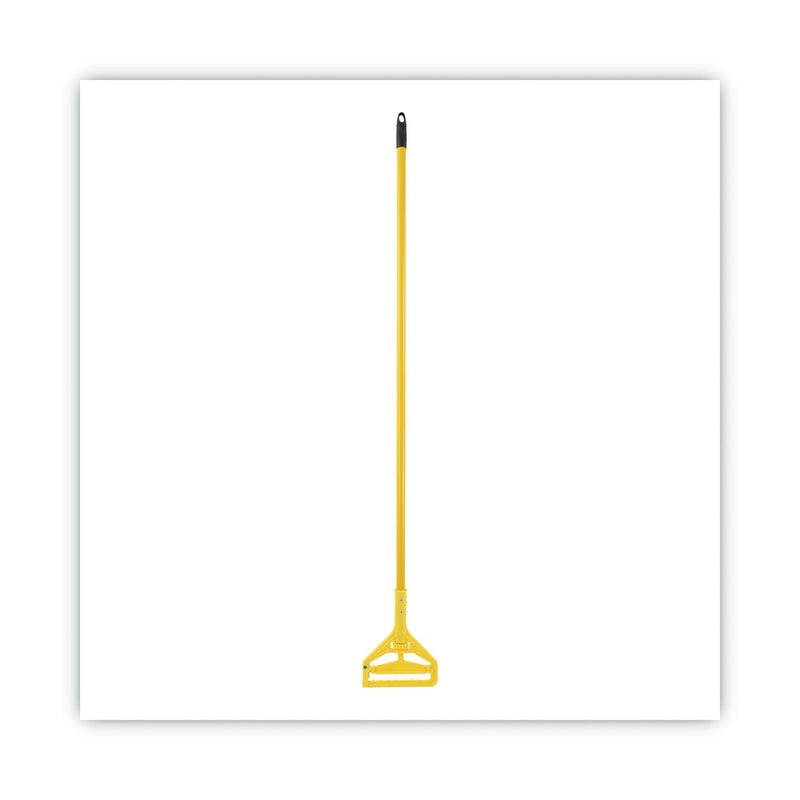Boardwalk Quick Change Side-Latch Plastic Mop Head Handle, 60" Aluminum Handle, Yellow