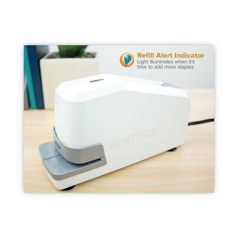 Bostitch Impulse 30 Electric Stapler, 30-Sheet Capacity, White