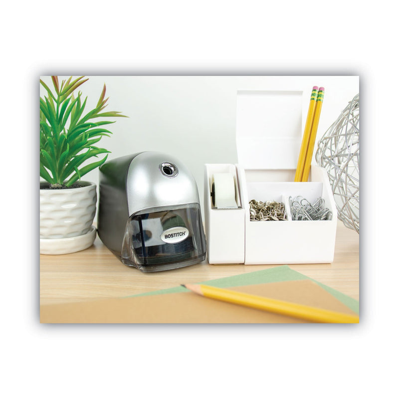 Bostitch QuietSharp Executive Electric Pencil Sharpener, AC-Powered, 4 x 7.5 x 5, Black/Graphite