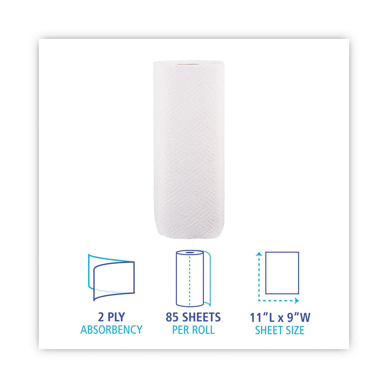 Boardwalk Kitchen Roll Towel, 2-Ply, 11 x 9, White, 85 Sheets/Roll, 30 Rolls/Carton