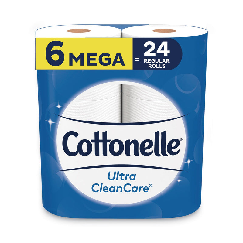 Cottonelle Ultra CleanCare Toilet Paper, Strong Tissue, Mega Rolls, Septic Safe, 1-Ply, White, 340 Sheets/Roll, 6 Rolls/Pk, 6 Pks/Carton