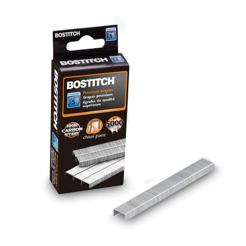Bostitch Standard Staples, 0.25" Leg, 0.5" Crown, Steel, 5,000/Box