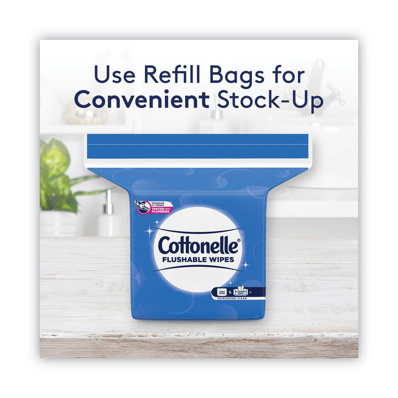 Cottonelle Fresh Care Flushable Cleansing Cloths, 5 x 7.25, White, 168/Pack