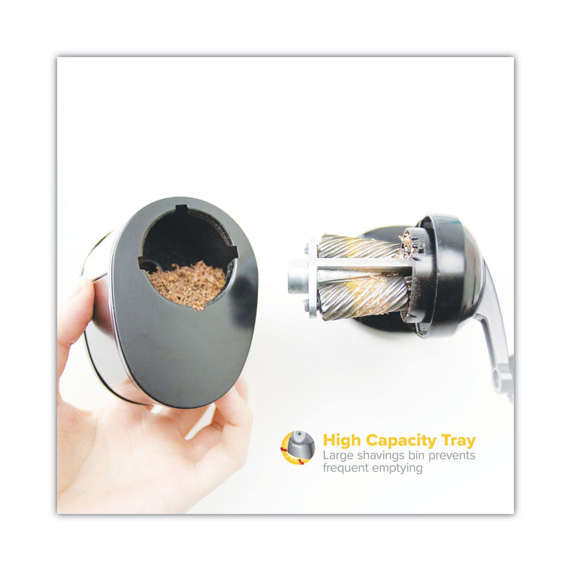 Bostitch Antimicrobial Manual Pencil Sharpener, Manually-Powered, 5.44 x 2.69 x 4.33, Black