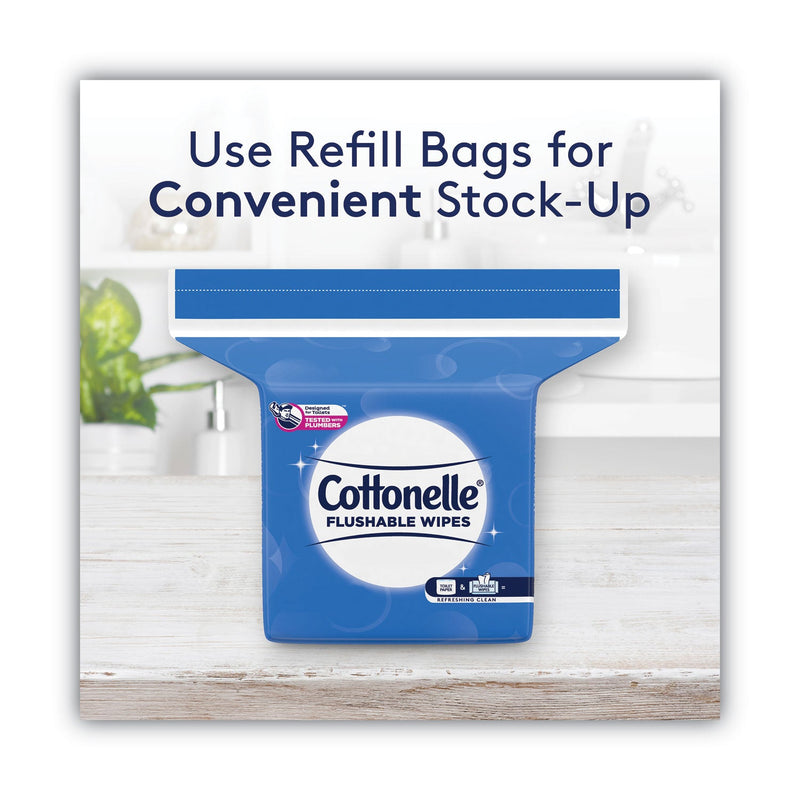 Cottonelle Fresh Care Flushable Cleansing Cloths, 5 x 7.25, White, 168/Pack, 8 Packs/Carton