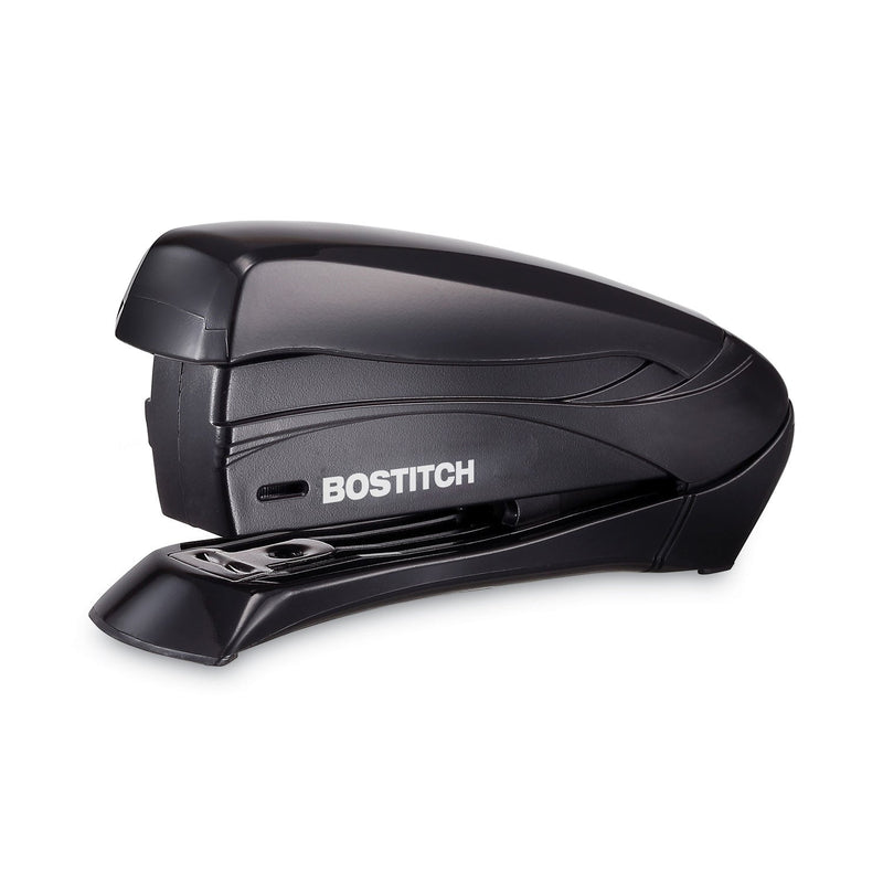 Bostitch Inspire Spring-Powered Half-Strip Compact Stapler, 15-Sheet Capacity, Black