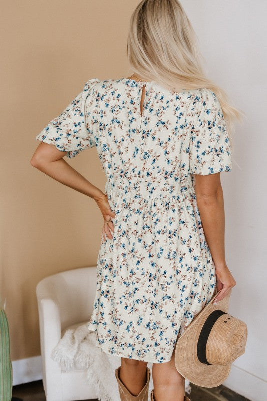 Kimber Floral Puff Short Sleeve Dress