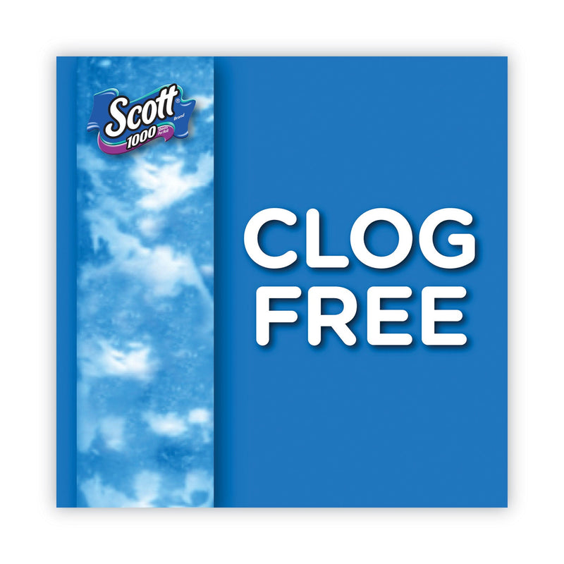 Scott Standard Roll Bathroom Tissue, Septic Safe, 1-Ply, White, 1,000 Sheets/Roll, 20/Pack, 2 Packs/Carton
