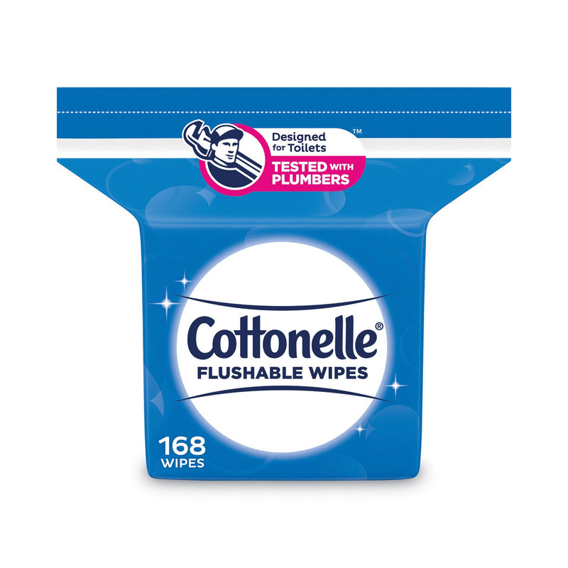 Cottonelle Fresh Care Flushable Cleansing Cloths, 5 x 7.25, White, 168/Pack
