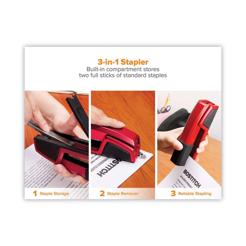 Bostitch Epic Stapler, 25-Sheet Capacity, Red