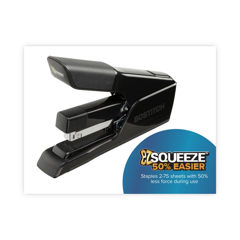Bostitch EZ Squeeze 75 Stapler, 75-Sheet Capacity, Black