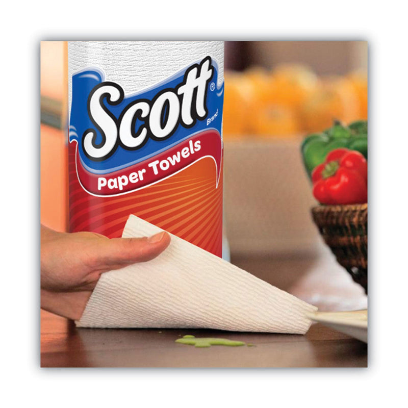 Scott Choose-a-Size Mega Kitchen Roll Paper Towels, 1-Ply, 102/Roll, 6 Rolls/Pack, 4 Packs/Carton
