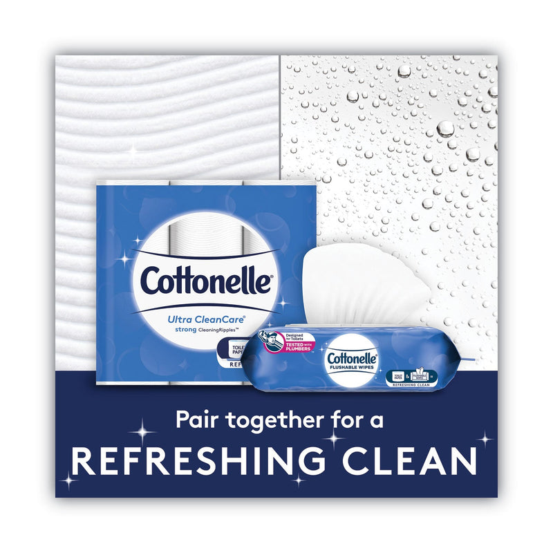 Cottonelle Fresh Care Flushable Cleansing Cloths, 3.73 x 5.5, White, 84/Pack, 8 Packs/Carton