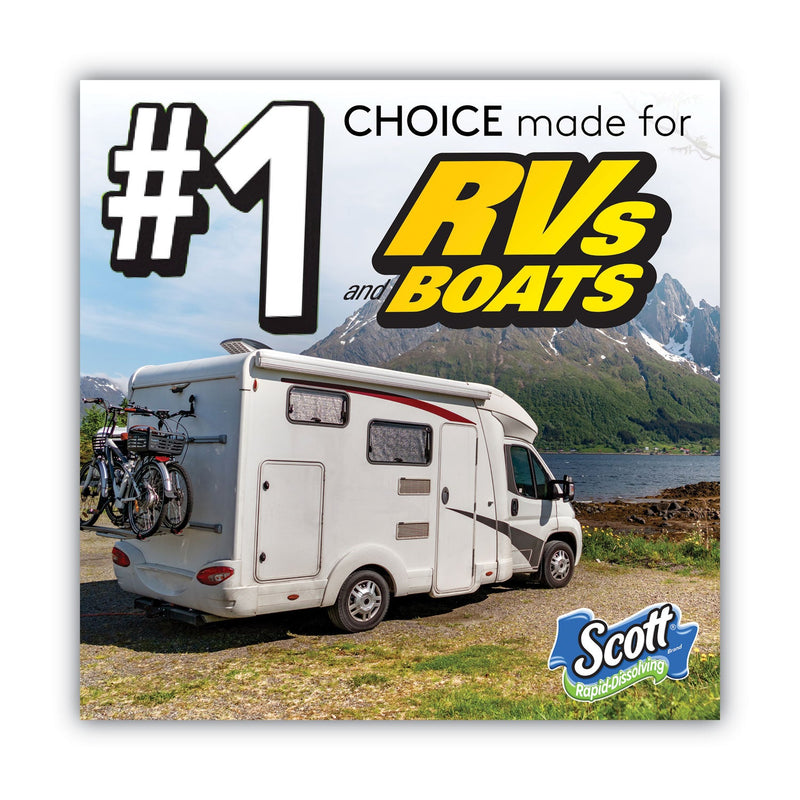 Scott Rapid-Dissolving Toilet Paper, Bath Tissue, Septic Safe, 1-Ply, White, 231 Sheets/Roll, 4/Rolls/Pack, 12 Packs/Carton