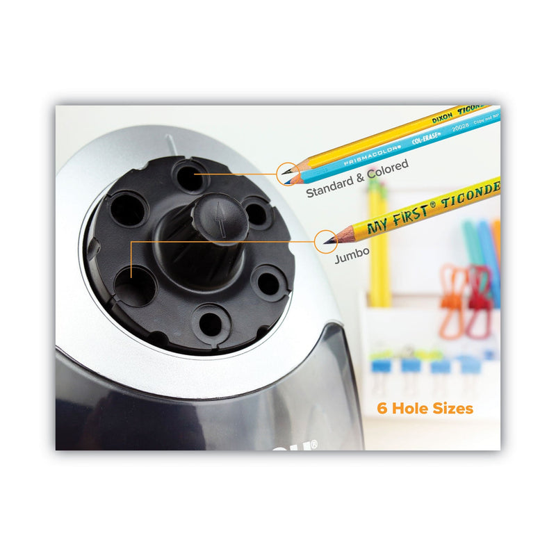 Bostitch Super Pro 6 Commercial Electric Pencil Sharpener, AC-Powered, 6.13 x 10.69 x 9, Gray/Black