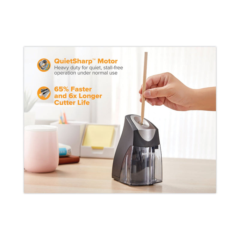 Bostitch QuietSharp Executive Vertical Electric Pencil Sharpener, AC-Powered, 5.88 x 3.69 x 6.4, Black