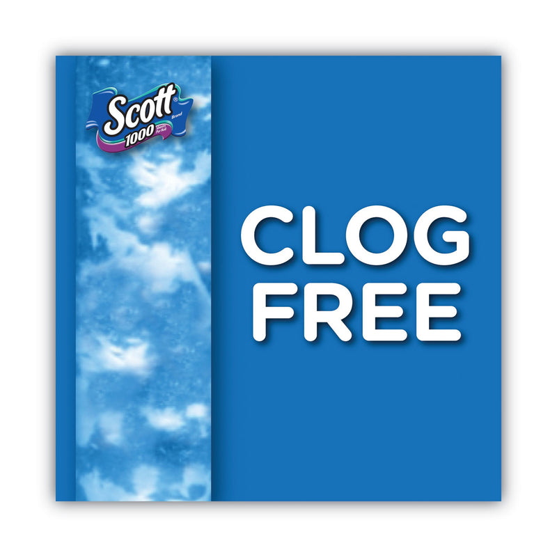 Scott 1000 Bathroom Tissue, Septic Safe, 1-Ply, White, 1,000 Sheet/Roll, 20/Pack