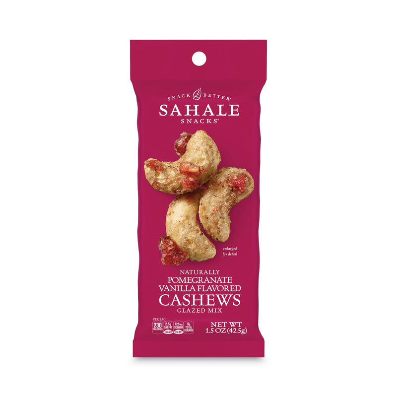 Sahale Snacks Glazed Mixes, Cashew Pom Vanilla, 1.5 oz, 18/Carton