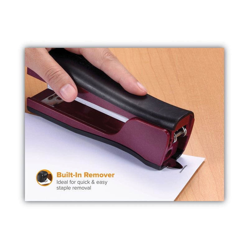 Bostitch Dynamo Stapler, 20-Sheet Capacity, Wine Metallic