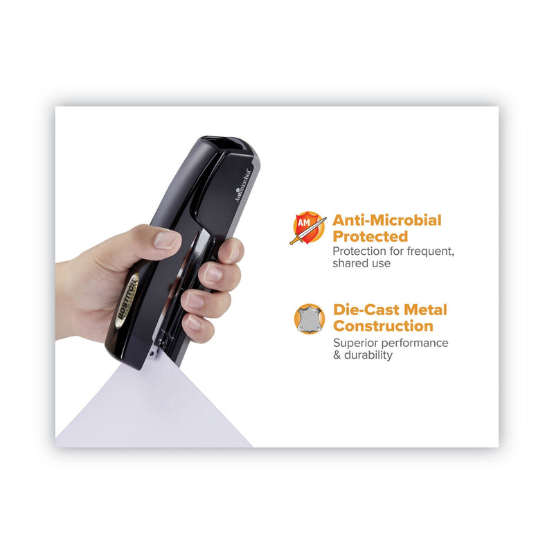 Bostitch Professional Antimicrobial Executive Stapler, 20-Sheet Capacity, Black