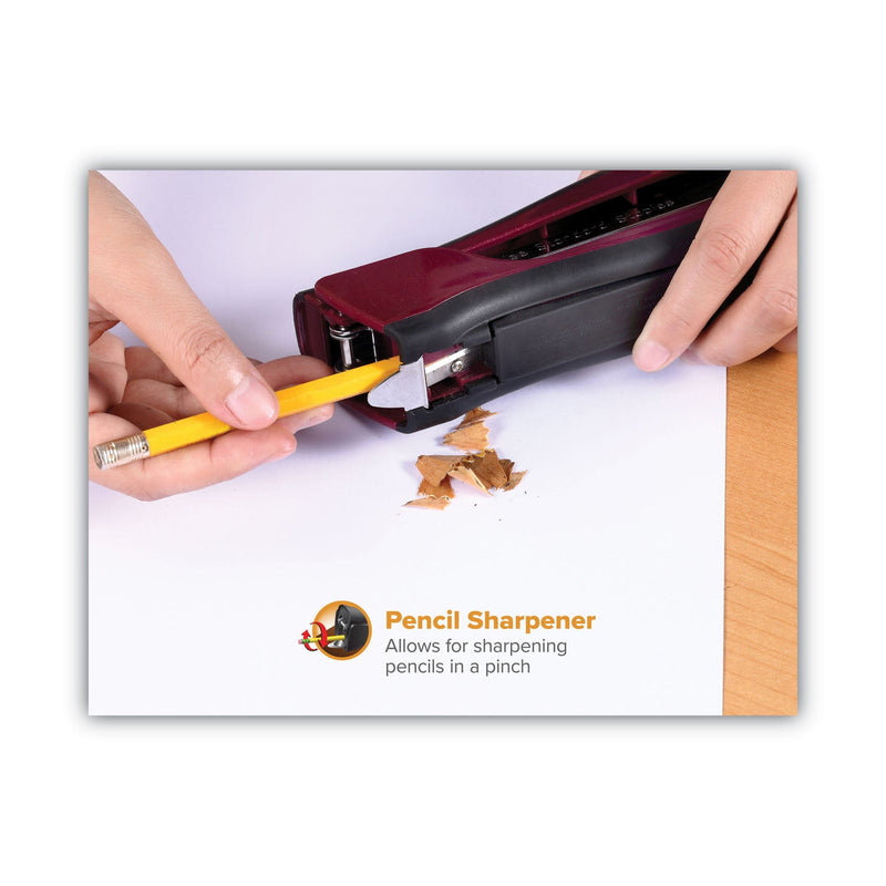 Bostitch Dynamo Stapler, 20-Sheet Capacity, Wine Metallic