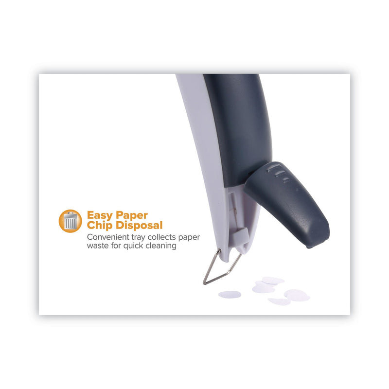 Bostitch 10-Sheet EZ Squeeze One-Hole Punch, 1/4" Hole, Gray