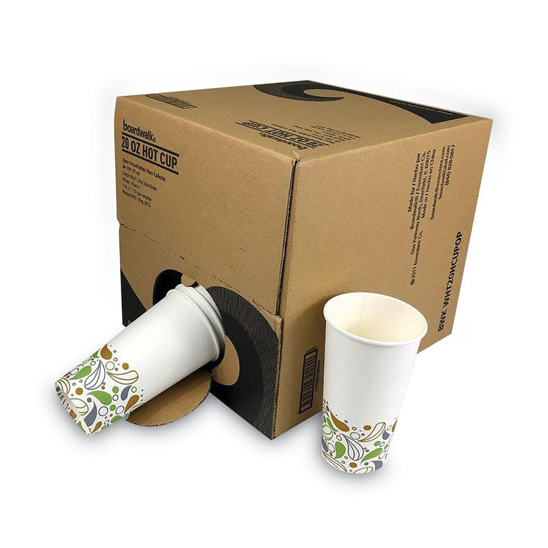 Boardwalk Convenience Pack Paper Hot Cups, 20 oz, Deerfield Print, 9 Cups/Sleeve, 15 Sleeves/Carton