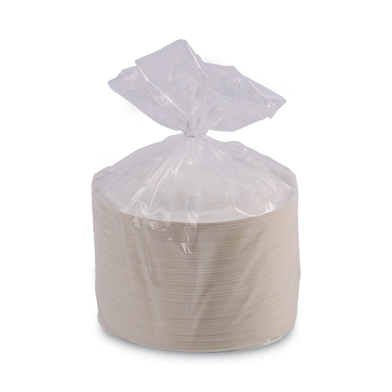 Boardwalk Bagasse Dinnerware, Plate, 6" dia, White, 1,000/Carton