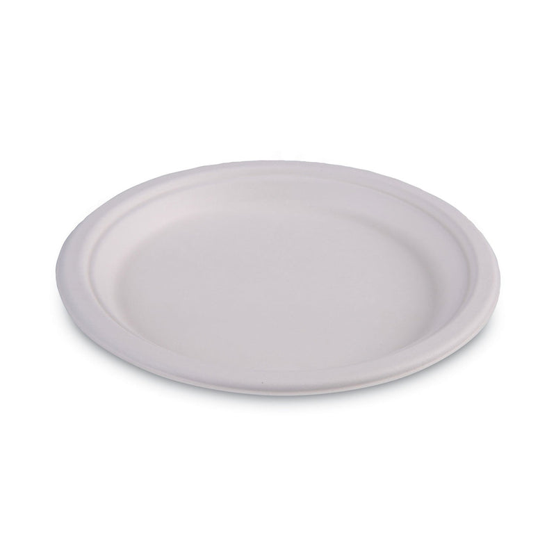Boardwalk Bagasse Dinnerware, Plate, 9" dia, White, 500/Carton