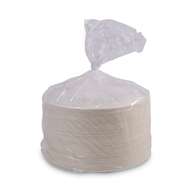 Boardwalk Bagasse Dinnerware, Plate, 10" dia, White, 500/Carton