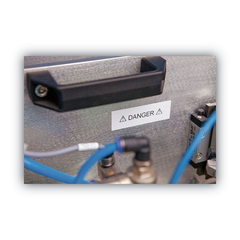 DYMO Rhino Permanent Poly Industrial Label Tape, 0.5" x 18 ft, White/Black Print