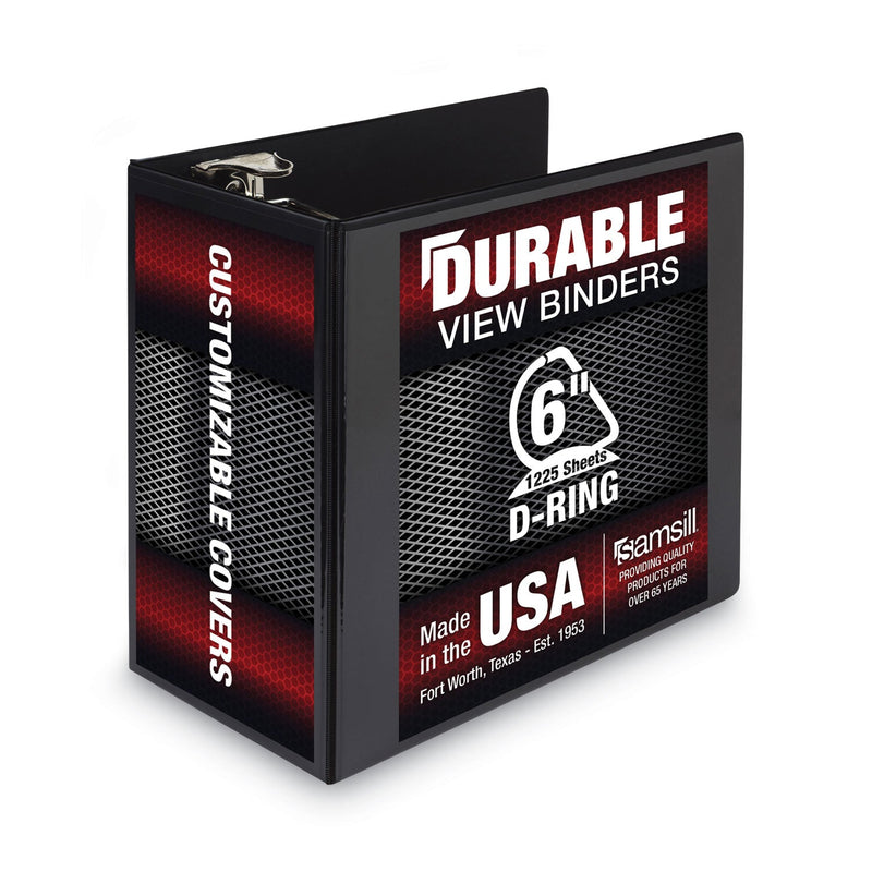 Samsill Nonstick D-Ring View Binder, 3 Rings, 6" Capacity, 11 x 8.5, Black