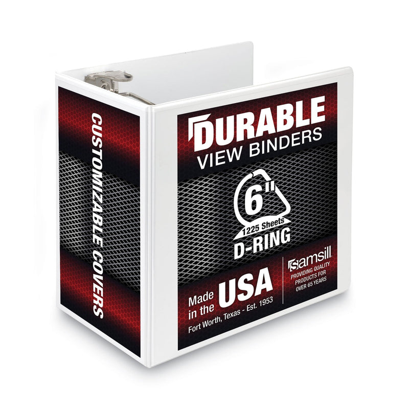 Samsill Nonstick D-Ring View Binder, 3 Rings, 6" Capacity, 11 x 8.5, White