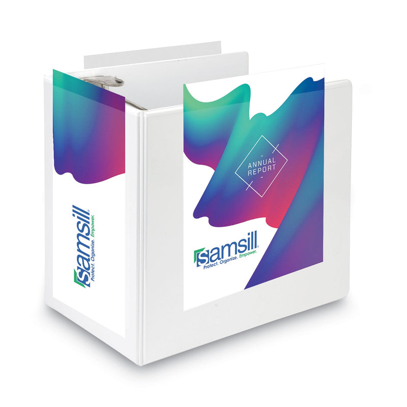 Samsill Nonstick D-Ring View Binder, 3 Rings, 6" Capacity, 11 x 8.5, White