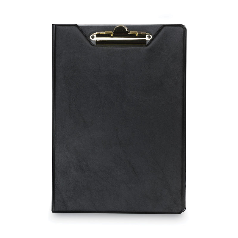 Samsill Value Padfolio, Heavyweight Sealed Vinyl, Brass Clip, Inside Front Pocket, Black