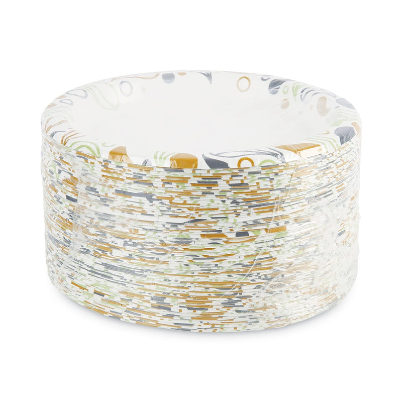 Boardwalk Deerfield Printed Paper Plates, 9" dia, Coated/Soak Proof, Multicolor, 125/Pack, 8 Packs/Carton