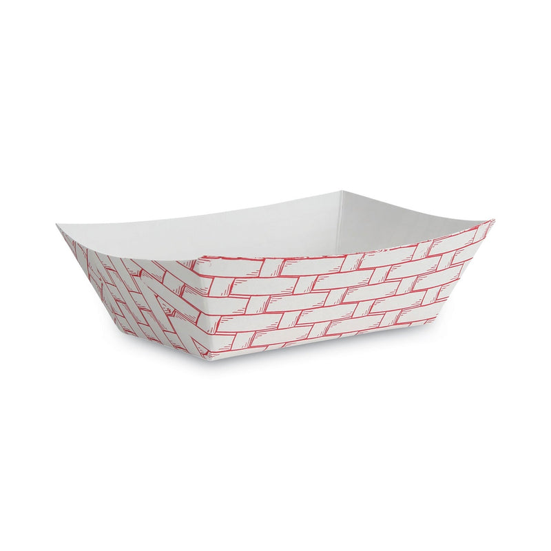 Boardwalk Paper Food Baskets, 1 lb Capacity, Red/White, 1,000/Carton