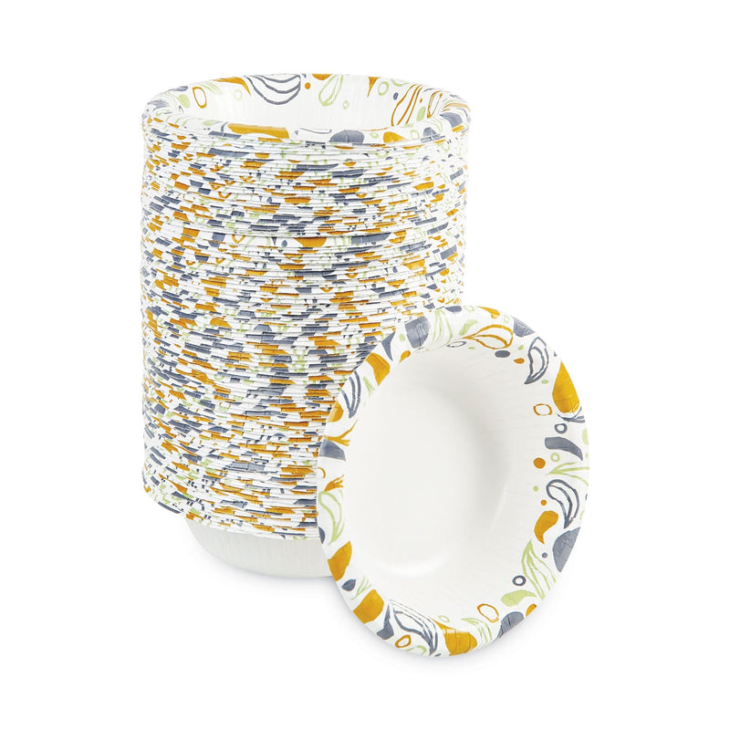 Boardwalk Deerfield Printed Paper Bowl, 12 oz, Coated/Soak Proof, Multicolor, 125/Pack, 8 Packs/Carton