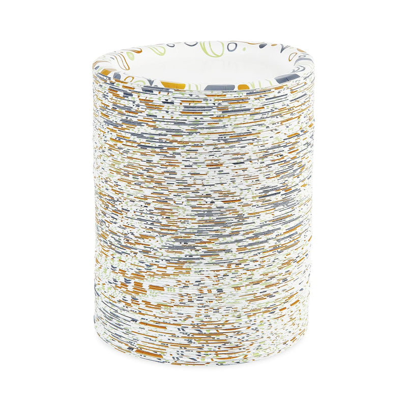 Boardwalk Deerfield Printed Paper Plates, 6" Dia, Coated/Soak Proof, Multicolor, 250/Pack, 4 Packs/Carton