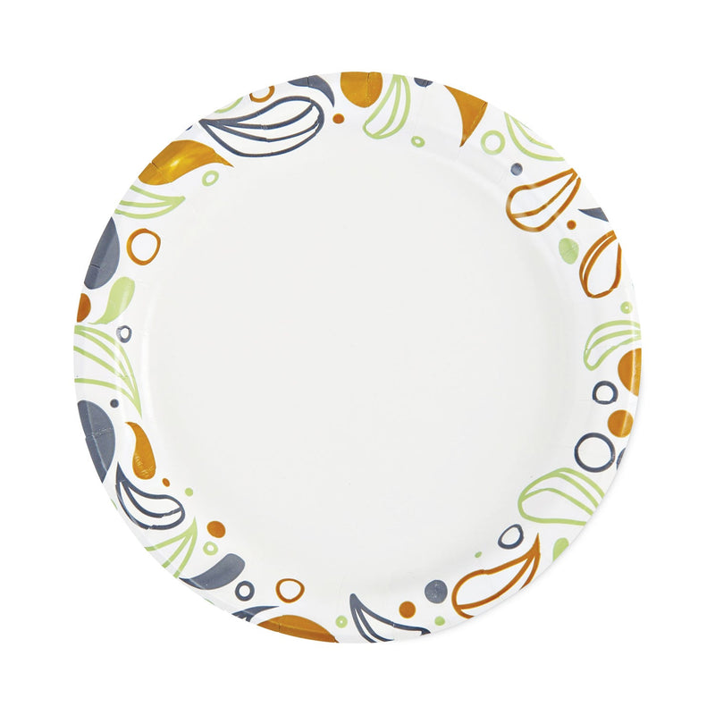 Boardwalk Deerfield Printed Paper Plates, 6" Dia, Coated/Soak Proof, Multicolor, 250/Pack, 4 Packs/Carton